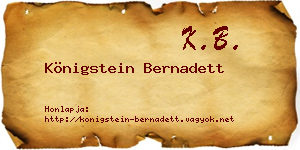 Königstein Bernadett névjegykártya